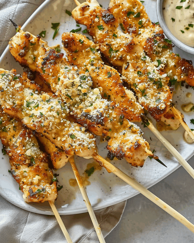 Ranch Garlic Parmesan Chicken Skewers