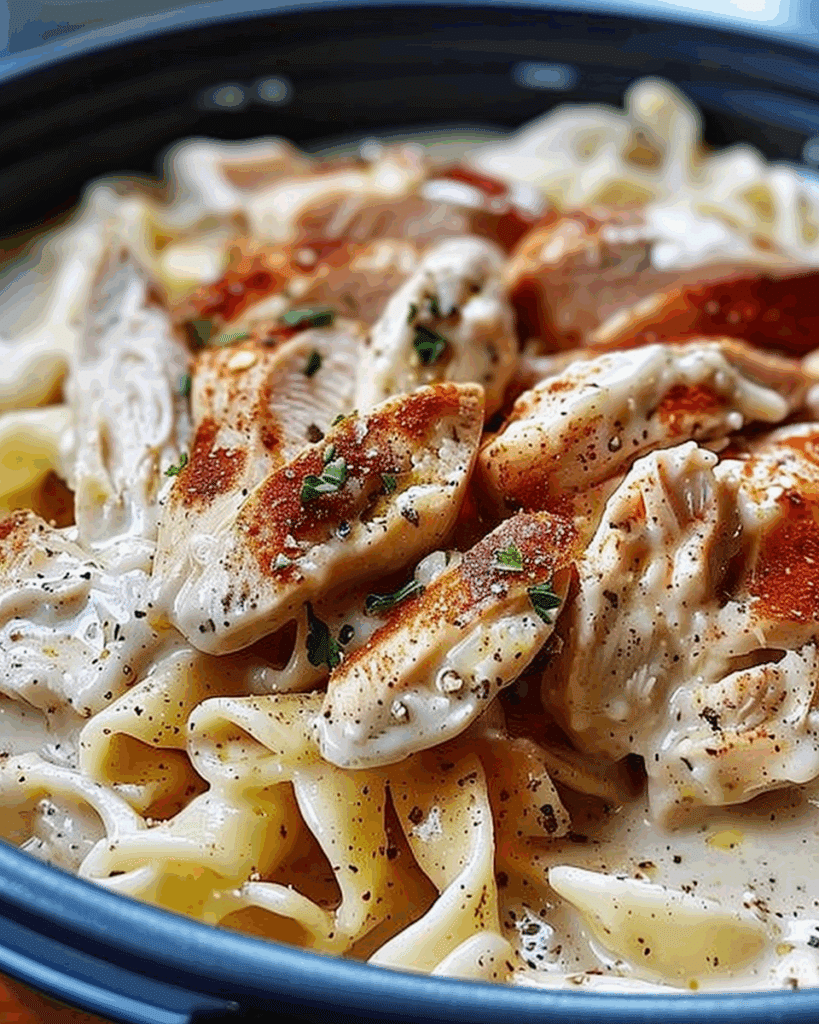 Slow Cooker Cajun Chicken Alfredo