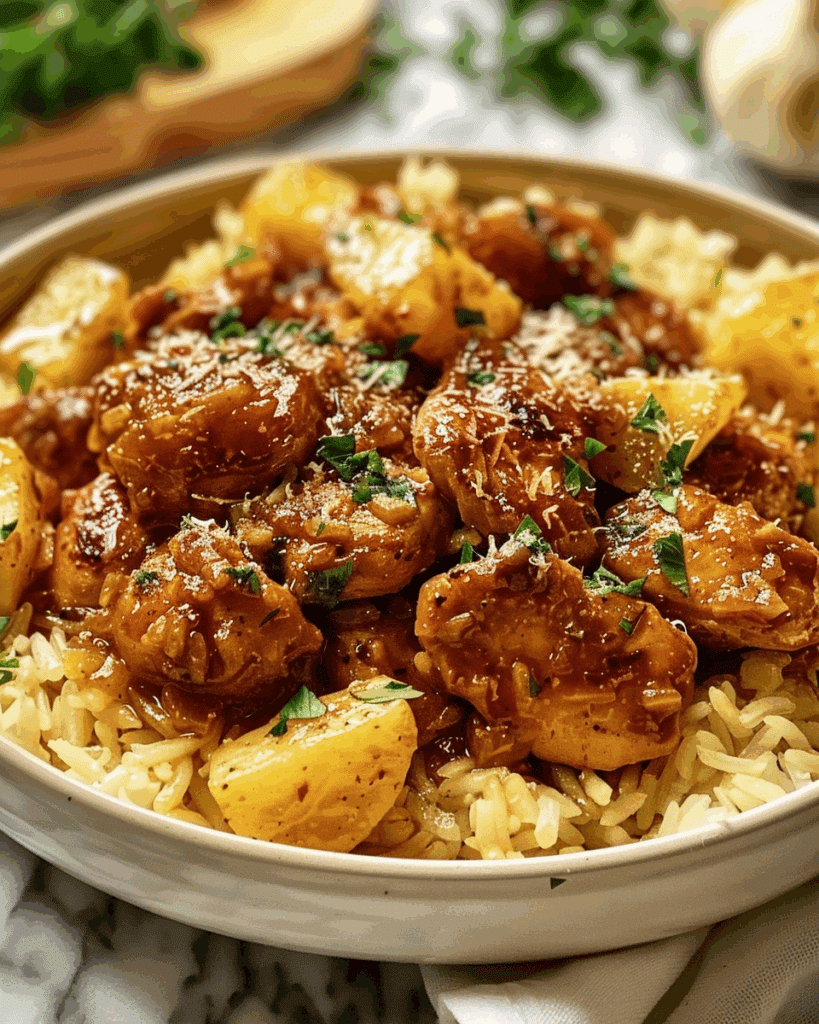 Slow Cooker Garlic Butter Beef Bites & Potatoes