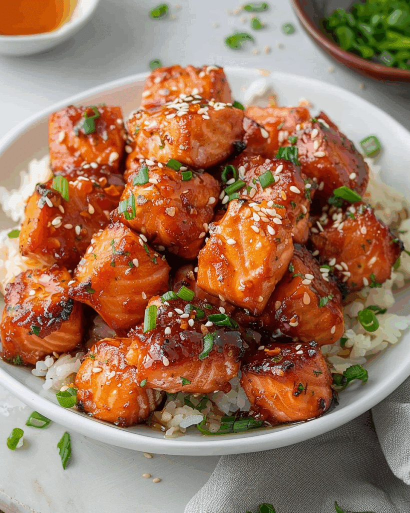 Mouthwatering Honey Garlic Salmon Bites