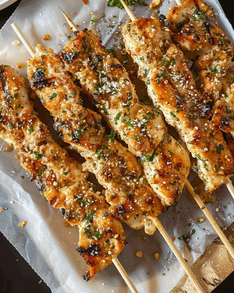 Ranch Garlic Parmesan Chicken Skewers