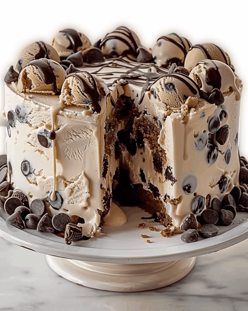 Chocolate Chip Cookie Dough Ice Cream Cake