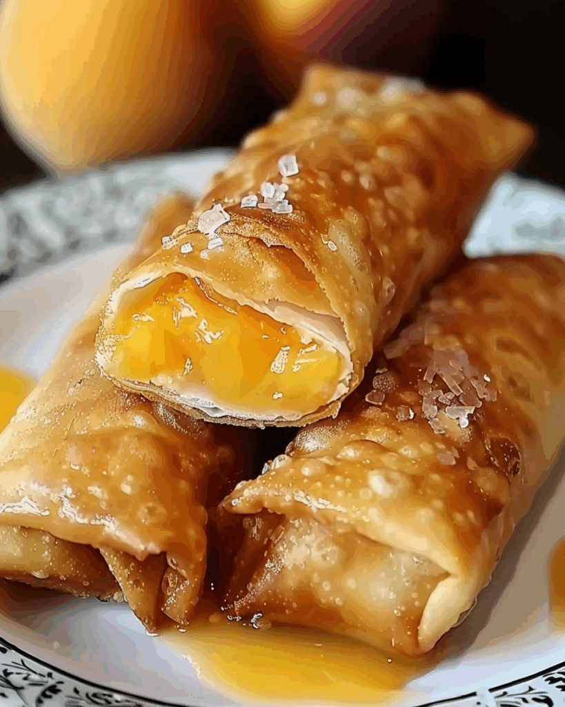 Peach Cobbler Egg Rolls
