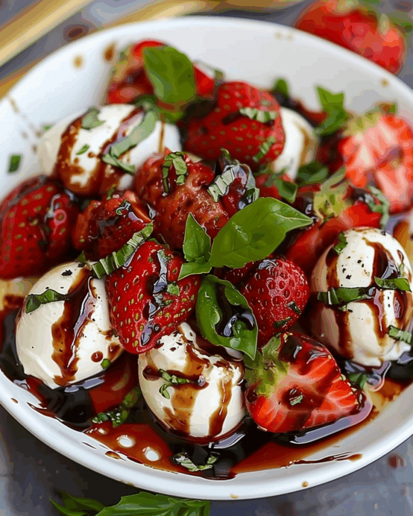 Balsamic Strawberry Caprese Salad