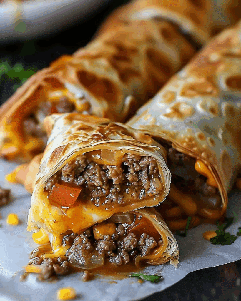 Cheeseburger Eggrolls