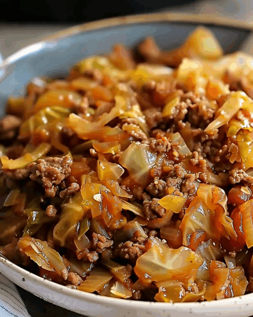 Ground Beef and Chopped Cabbage