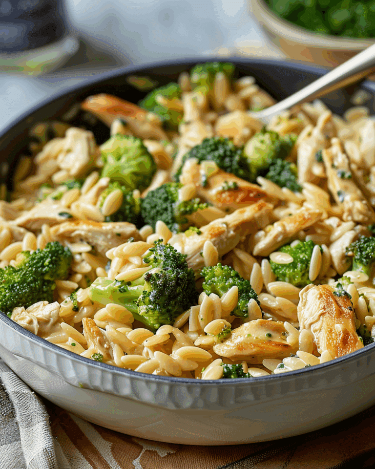 Cheesy Chicken Broccoli Orzo