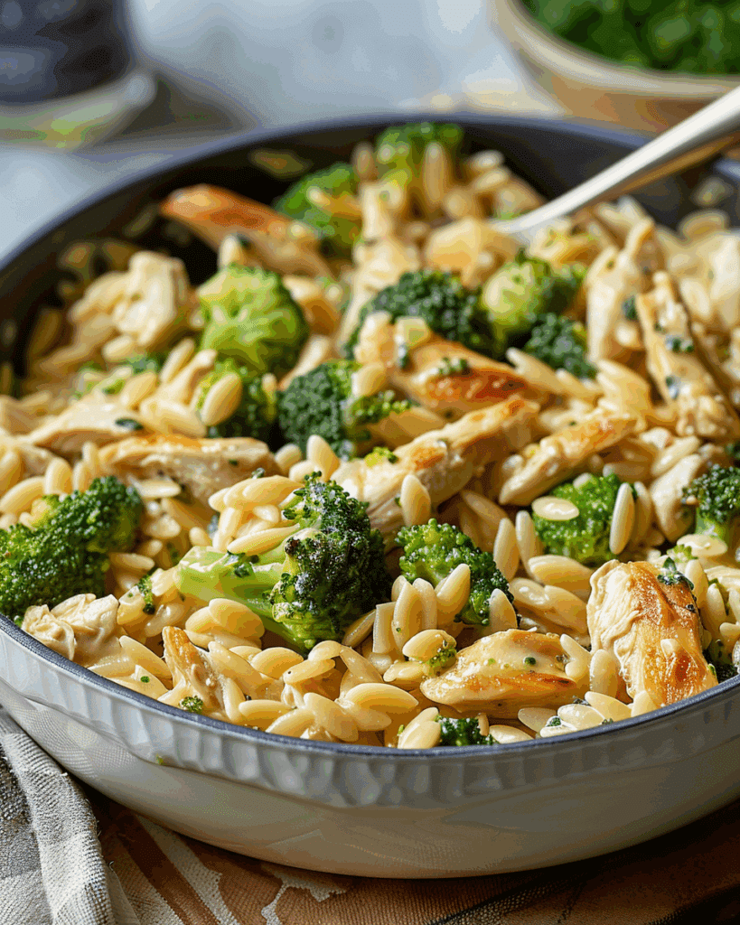 Cheesy Chicken Broccoli Orzo