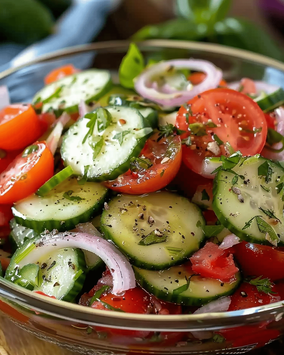 Marinated Cucumber, Tomato & Onion Salad