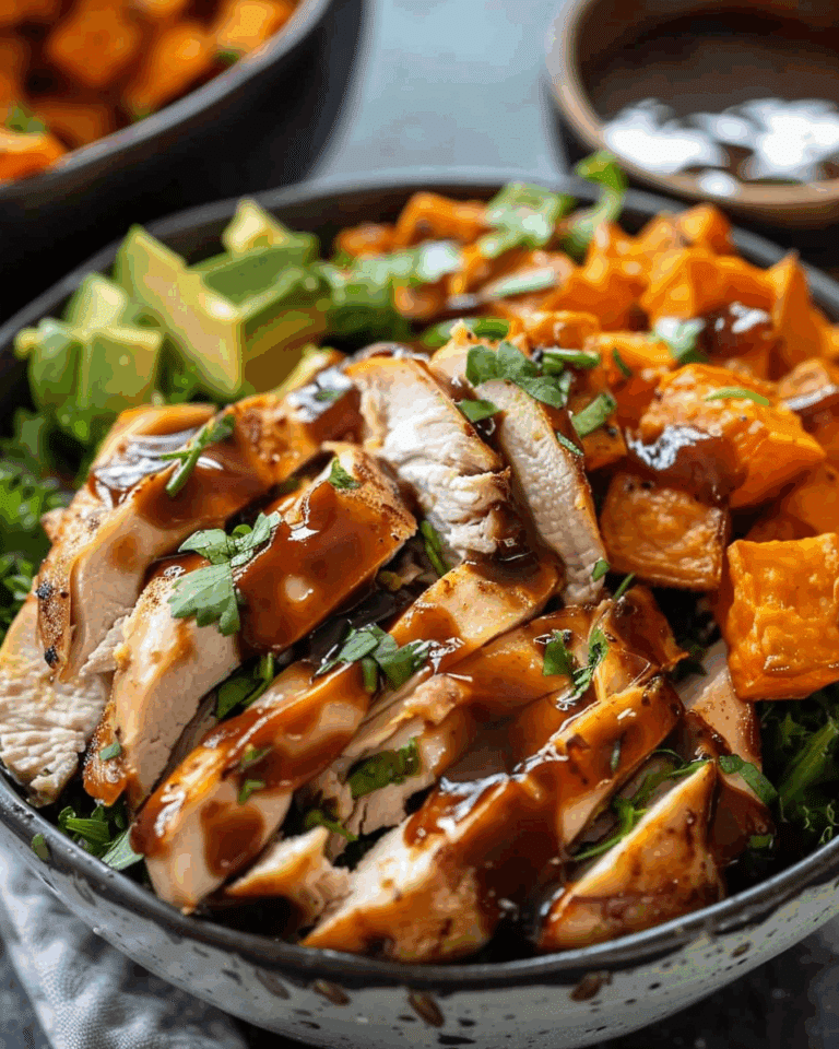 BBQ Chicken & Roasted Sweet Potato Bowls