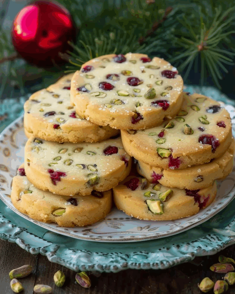 Cranberry Pistachio Shortbread Cookies Recipe