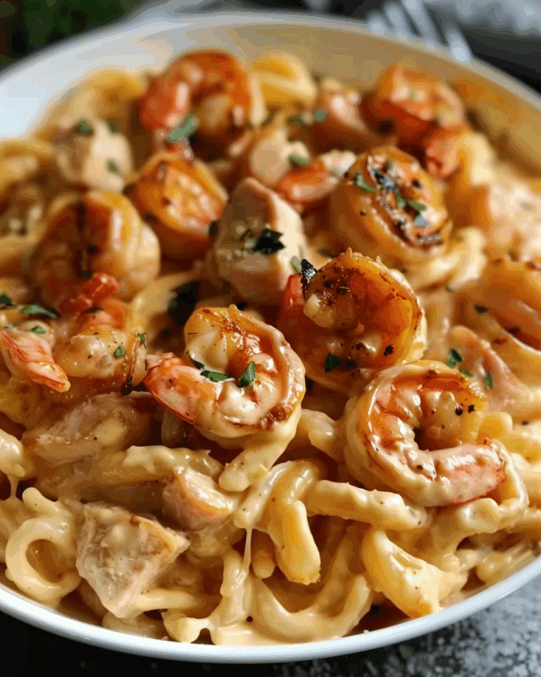 Creamy Cajun Shrimp and Chicken Pasta
