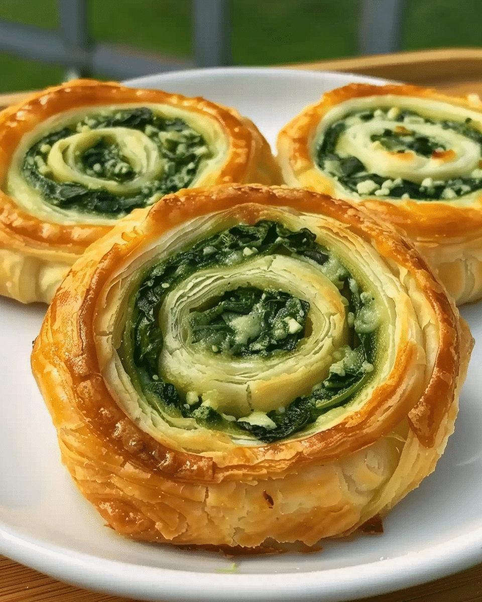 Spinach and Feta Cheese Puff Pastry Rolls