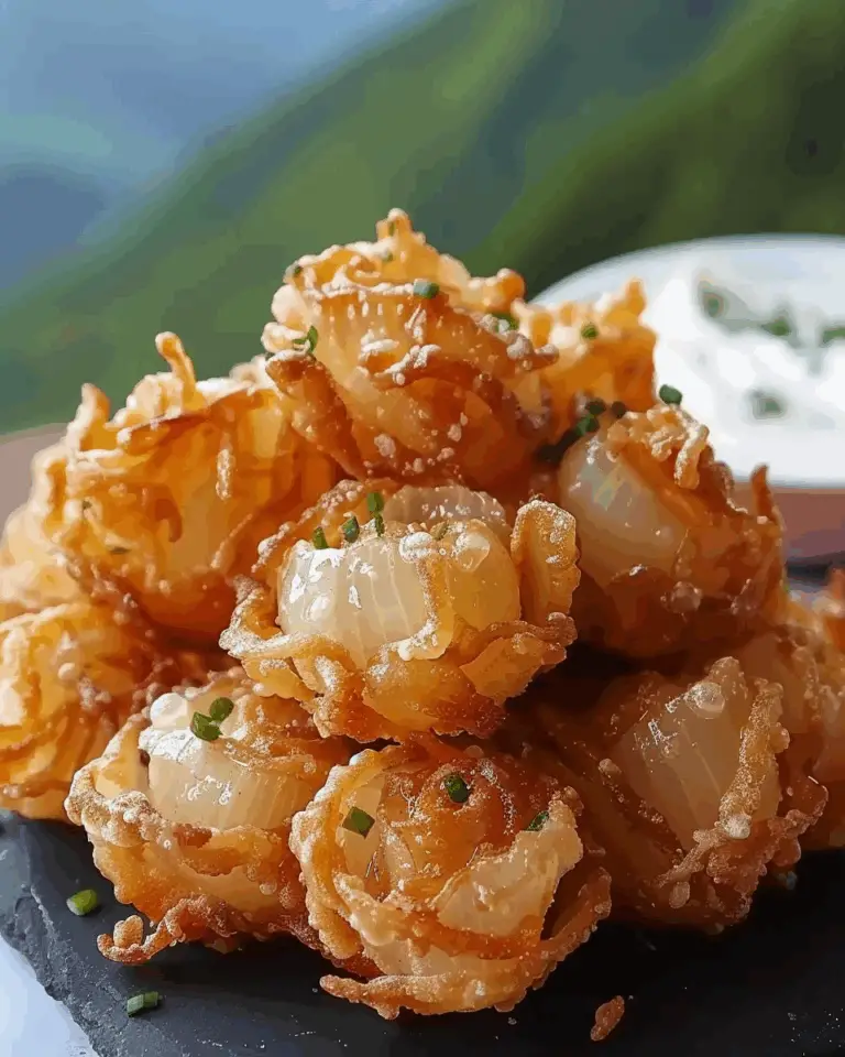 Mini Crispy Blooming Onions with Buttermilk Ranch