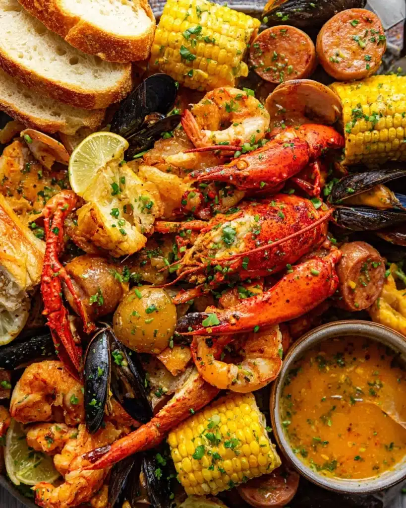 Cajun Seafood Boil with Garlic Butter Sauce Recipe