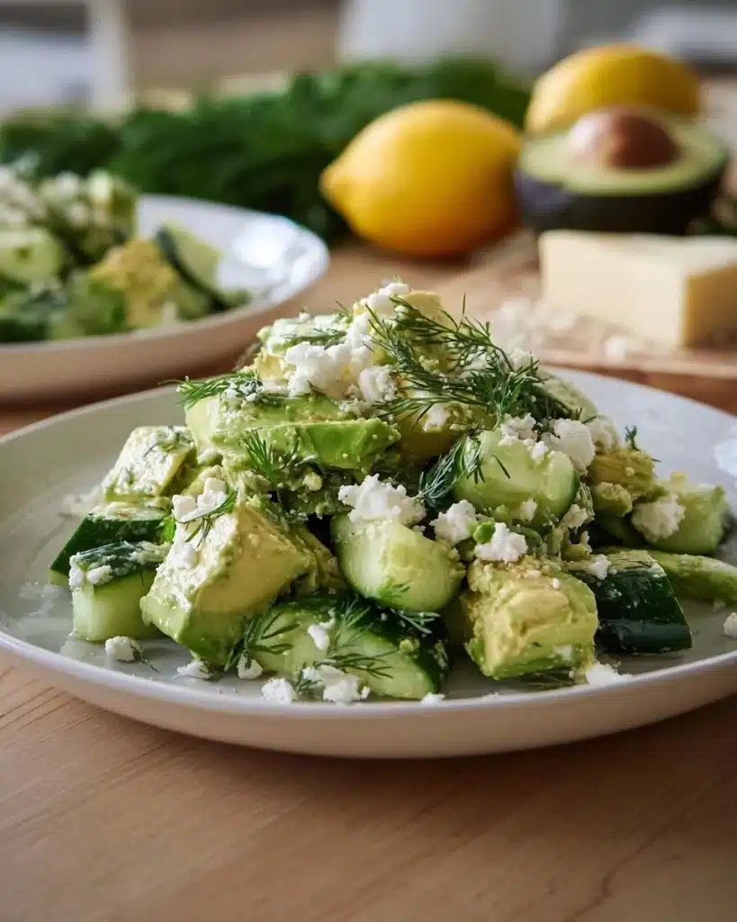 Cucumber Avocado Feta Salad Recipe