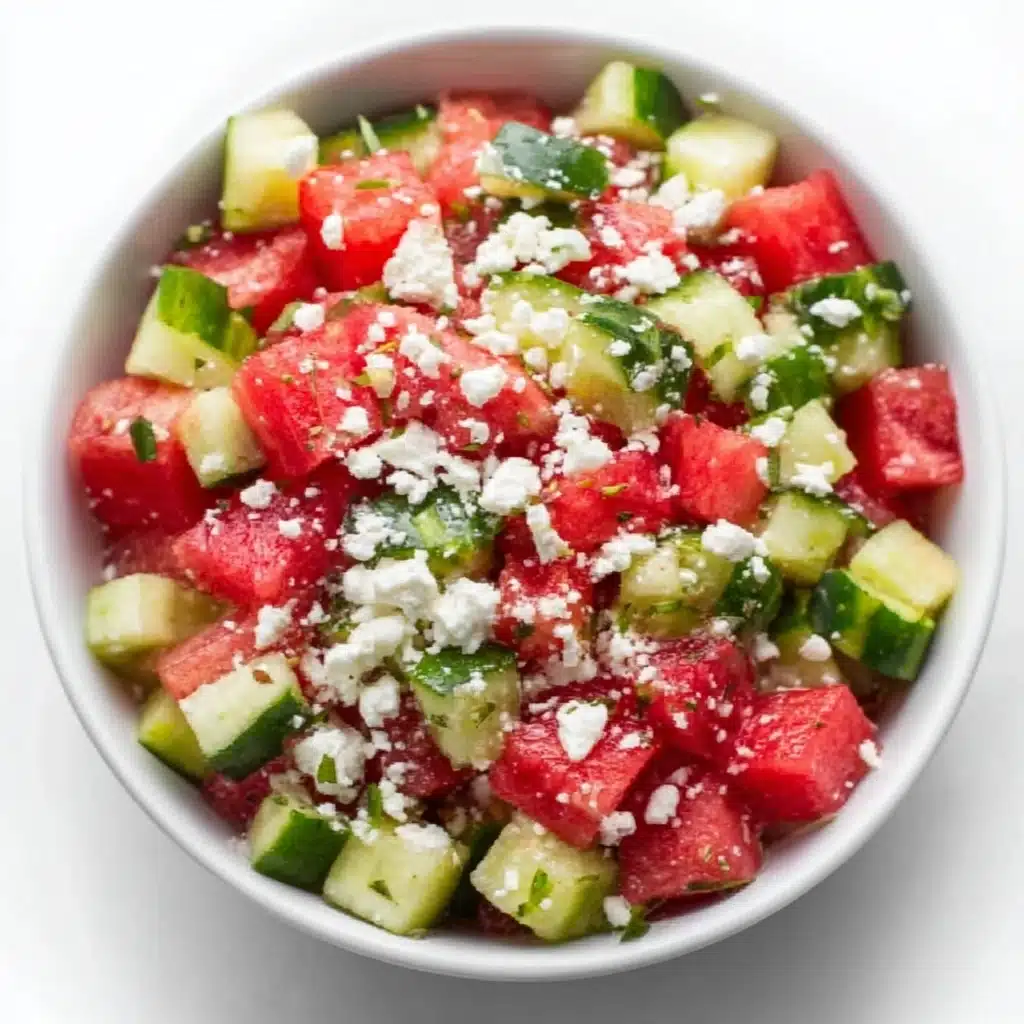 Watermelon Salad with Cucumber and Feta Recipe 4 Watermelon Salad with Cucumber and Feta Recipe - Recipe Image