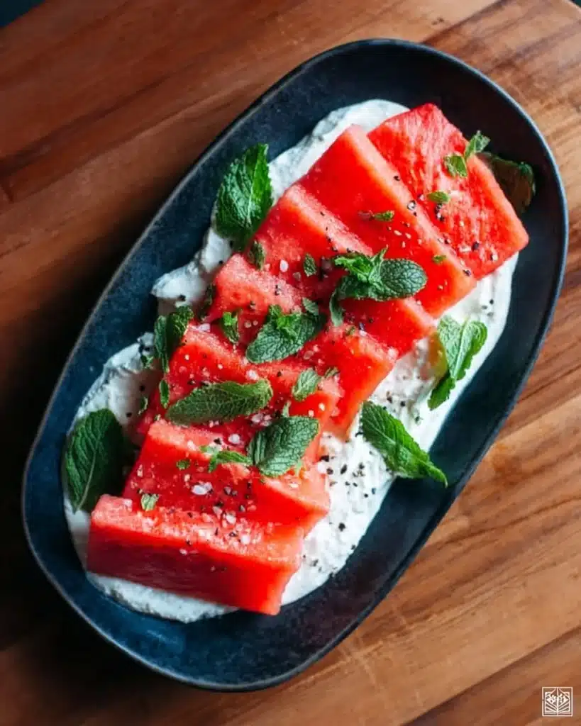 Marinated Watermelon Salad with Whipped Feta Dip Recipe
