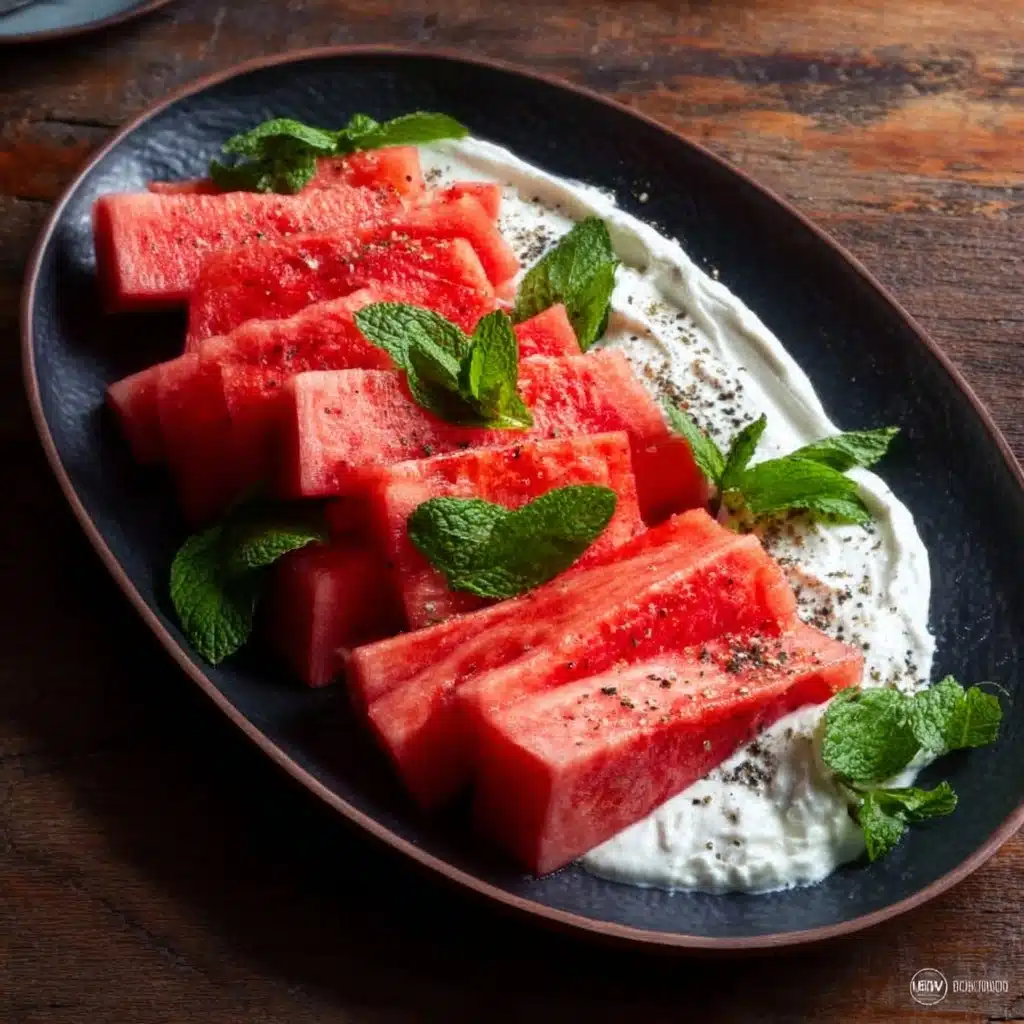 Marinated Watermelon Salad with Whipped Feta Dip Recipe - Recipe Image