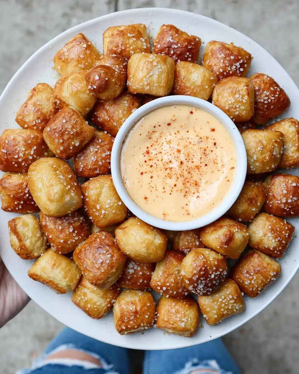 Soft Pretzel Bites with Vegan Cheese Sauce Recipe