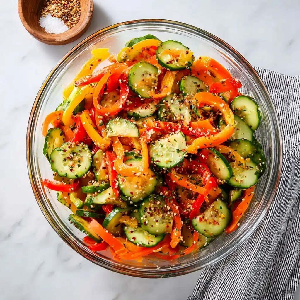 Viral Cucumber Pepper Salad Recipe 4 Viral Cucumber Pepper Salad Recipe - Recipe Image
