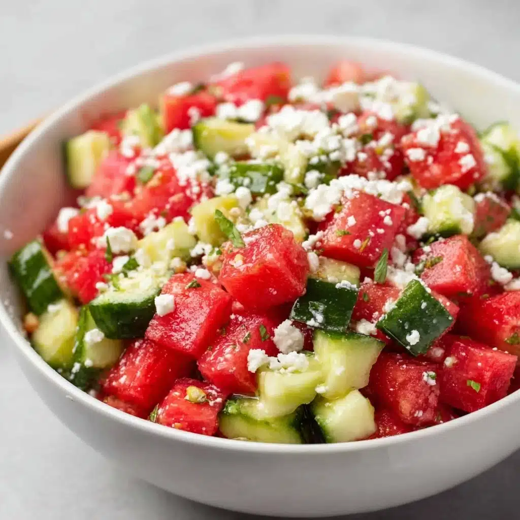 Watermelon Salad with Cucumber and Feta Recipe 5 Watermelon Salad with Cucumber and Feta Recipe - Recipe Image