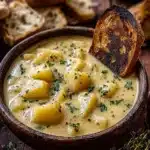 Hearty Cheddar Garlic Herb Potato Soup Recipe