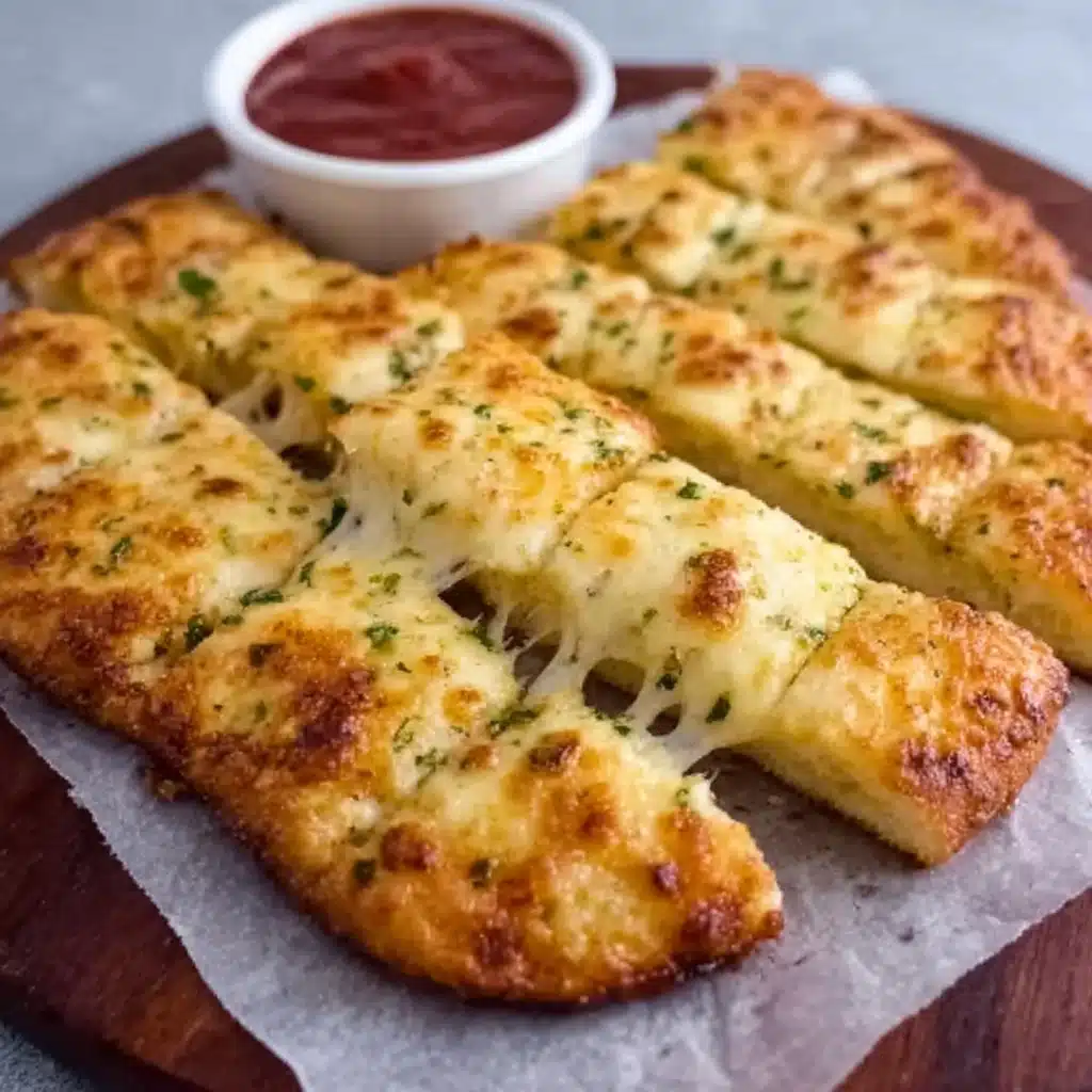 KETO Cheesy Garlic “Breadsticks” (4 Ingredients) Recipe - Recipe Image