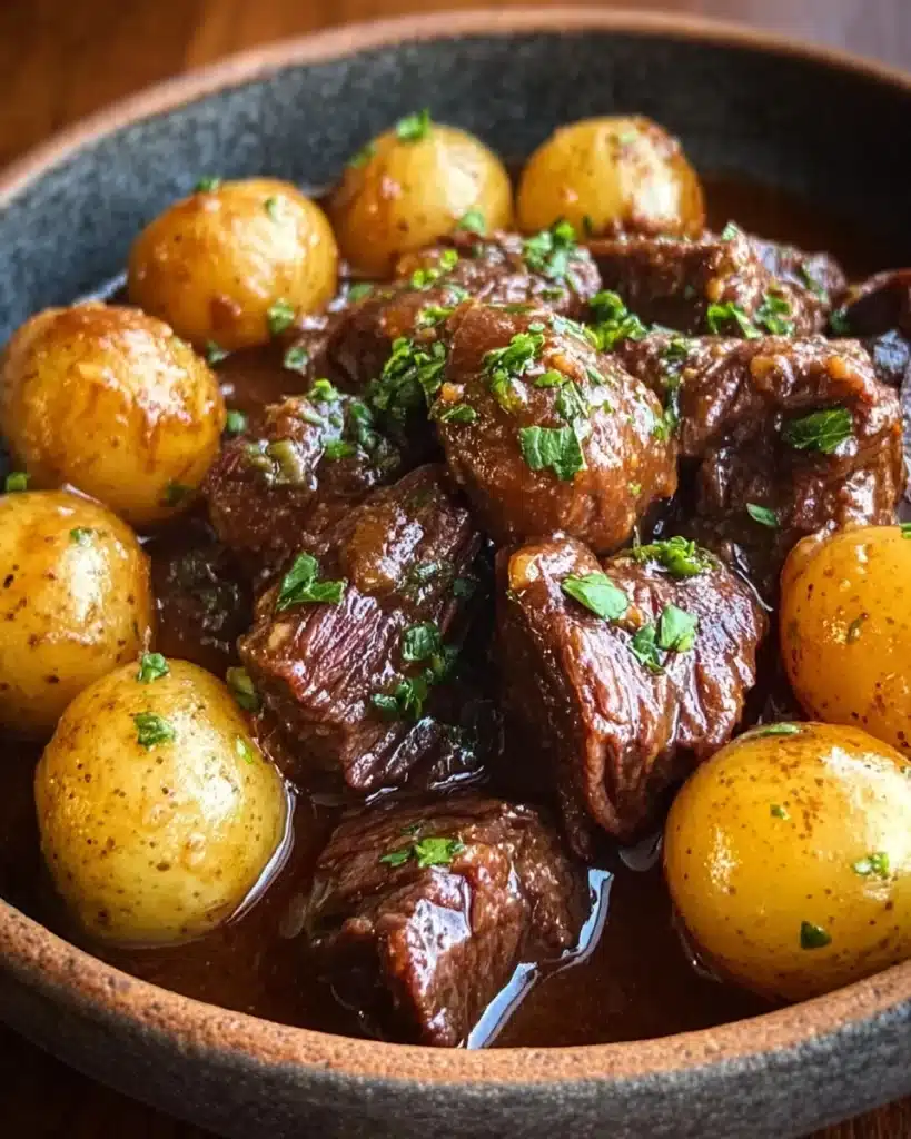 Garlic Butter Beef Bites with Potatoes Recipe