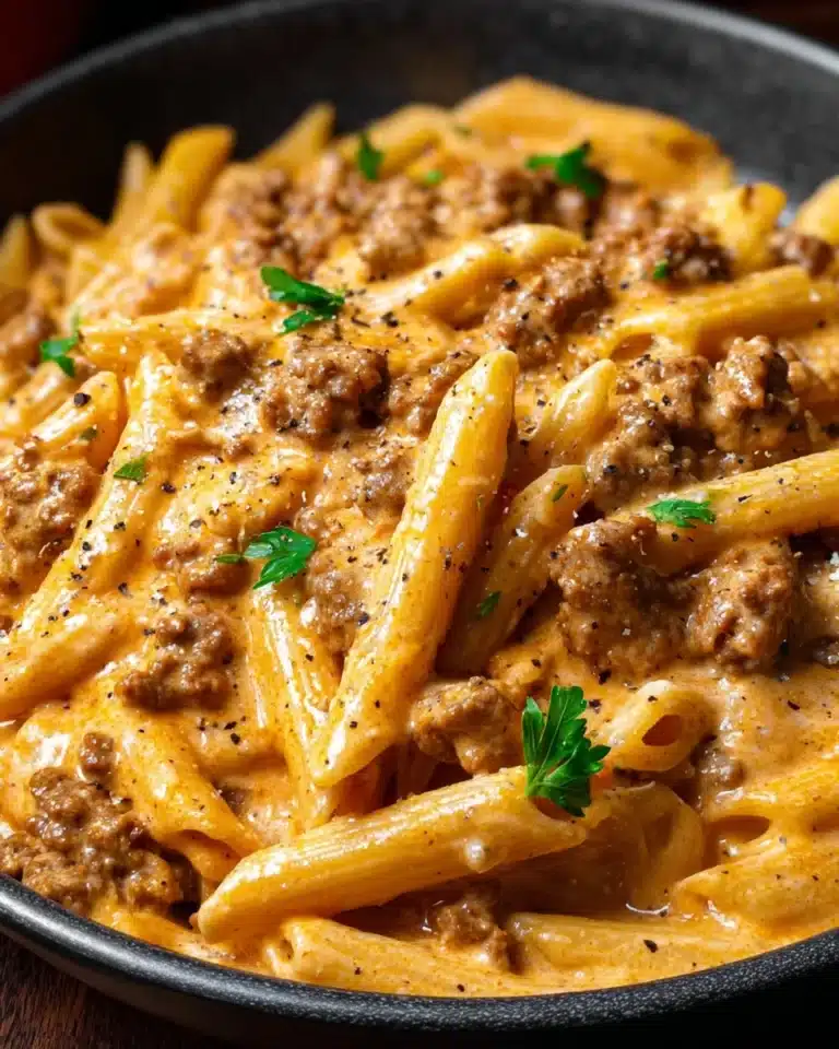 High Protein Creamy Beef Pasta Recipe