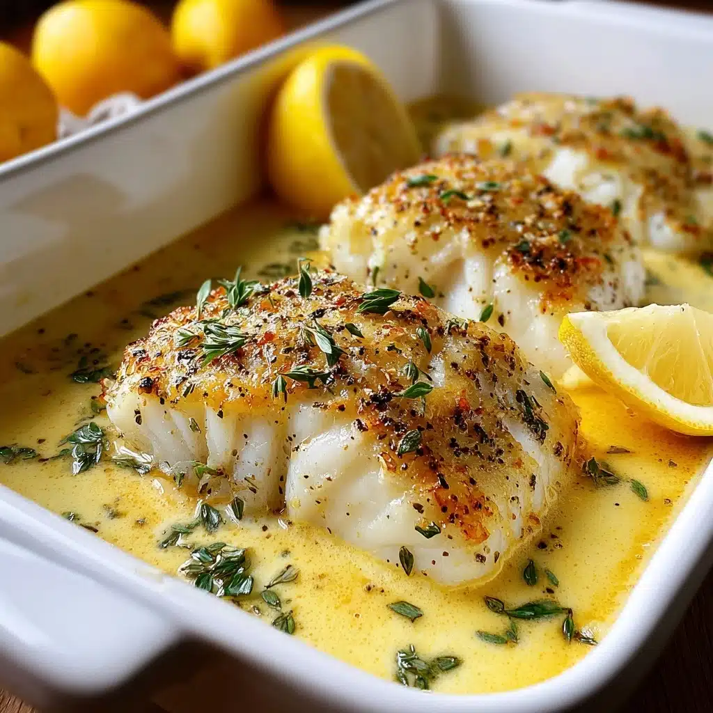 Baked Cod in Coconut Lemon Cream Sauce Recipe - Recipe Image