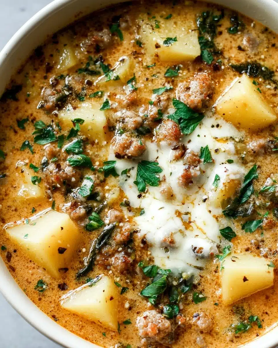 Cheesy Beef and Potato Soup Recipe