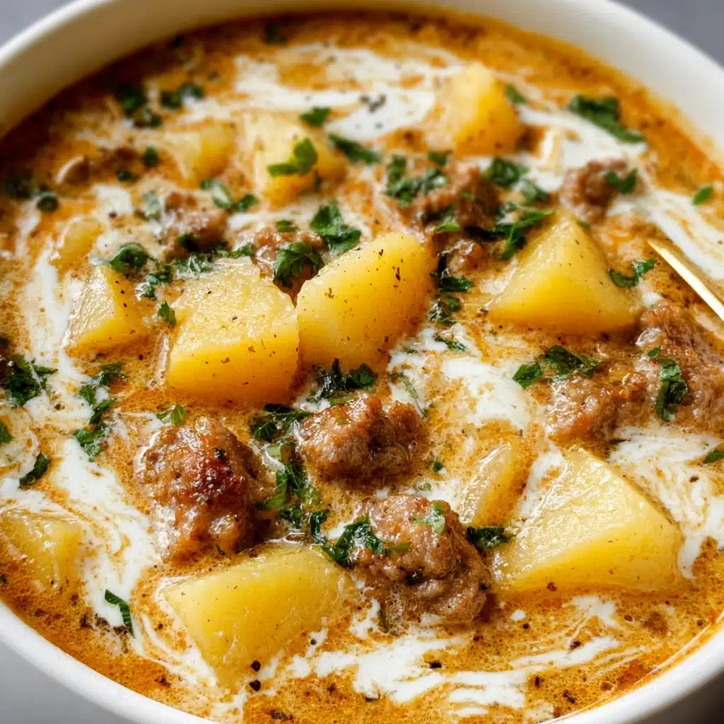 Cheesy Beef and Potato Soup Recipe - Recipe Image