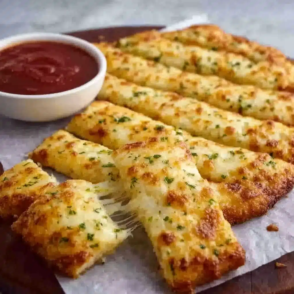 KETO Cheesy Garlic “Breadsticks” (4 Ingredients) Recipe - Recipe Image