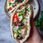 Gyro-Style Grilled Cod with Lemon Basil Sauce Recipe