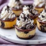 Mini Oreo Cheesecakes with Chocolate Ganache and Whipped Cream Recipe