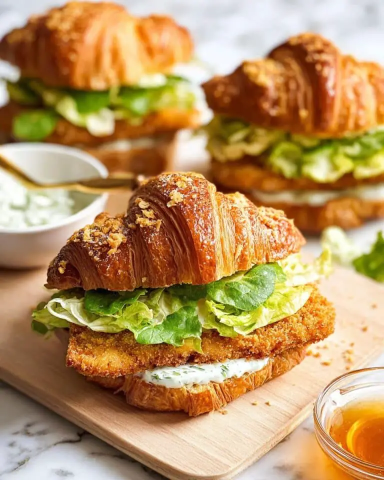 Crispy Chicken Croissant Sandwich with Lemon Dressing and Avocado Recipe