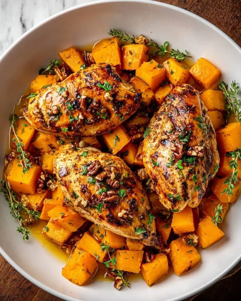 Maple Chicken with Sautéed Sweet Potatoes Recipe