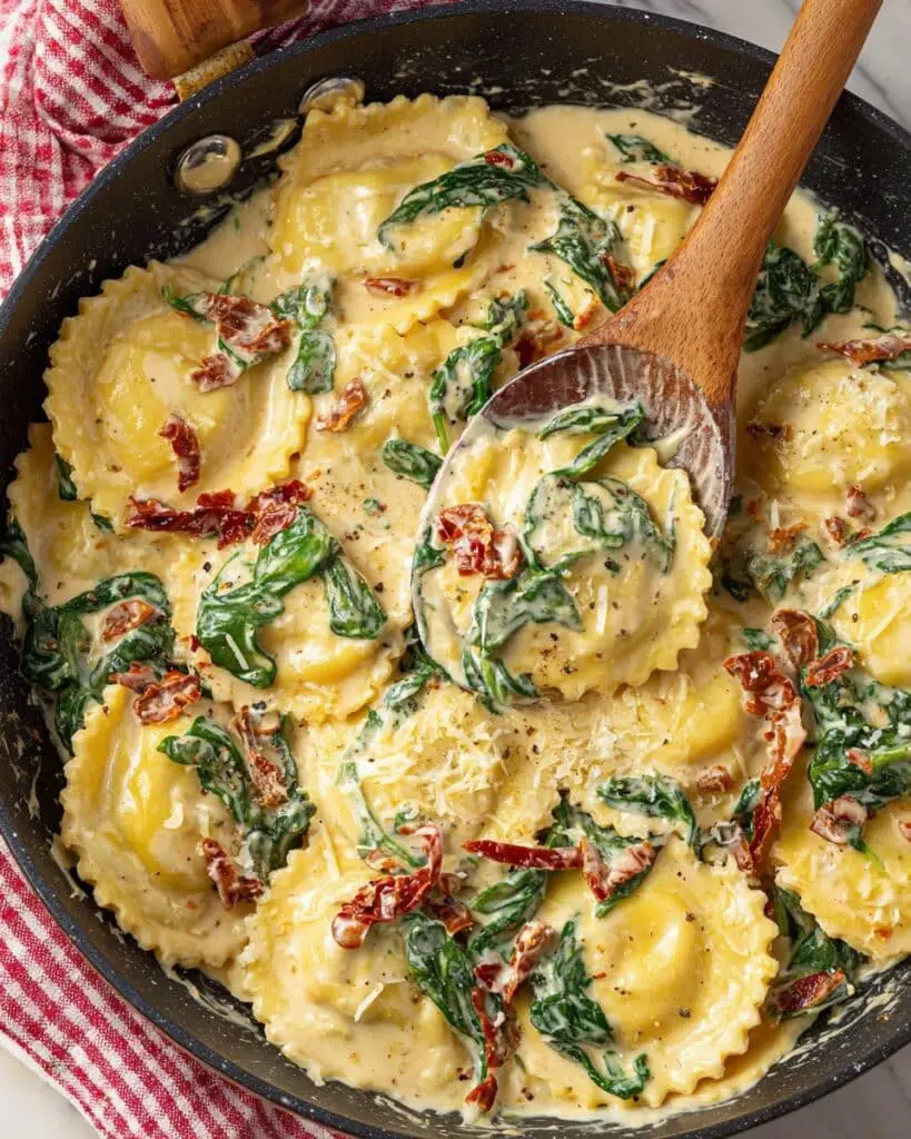Creamy Tuscan Ravioli Recipe