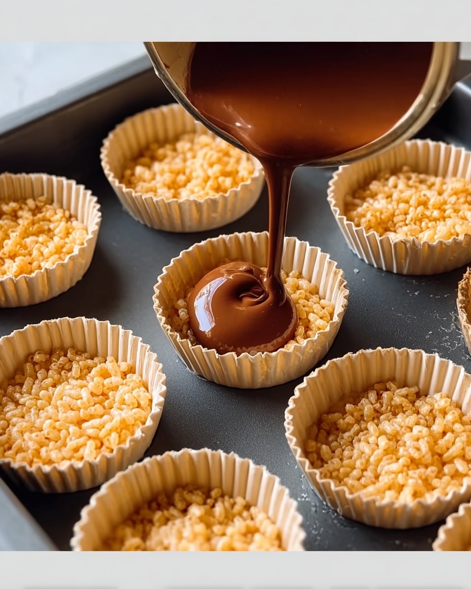 Peanut Butter and Chocolate Rice Crispy Cups Recipe