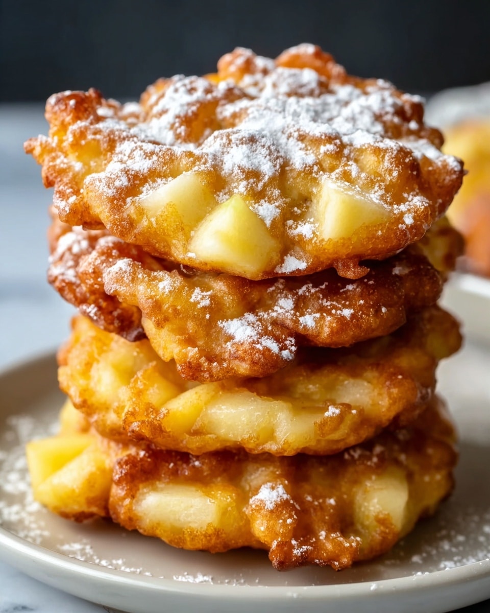 Six round apple cinnamon rolls are placed closely together on a white oval plate. Each roll has a golden-brown base with swirls of apple pieces and cinnamon, covered with a shiny white icing layer that drips slightly over the sides. Behind the plate, there are two apple slices showing pale cream flesh and red skin. To the left, a small white jug holds extra white icing, resting beside a green and white checkered cloth on a white marbled surface. Photo taken with an iphone --ar 4:5 --v 7