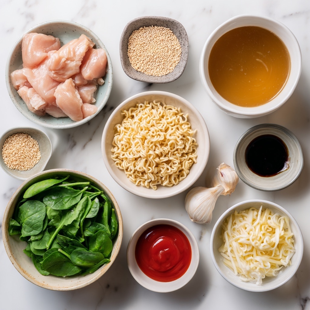 Fiery Chicken Ramen with Creamy Garlic Sauce Recipe - Recipe Image