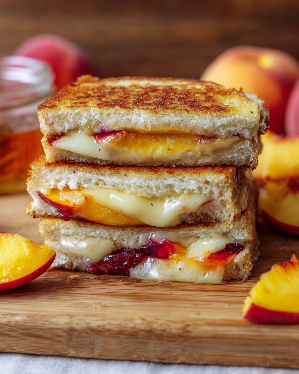 Honey Peach White Cheddar Grilled Cheese Sandwich Recipe