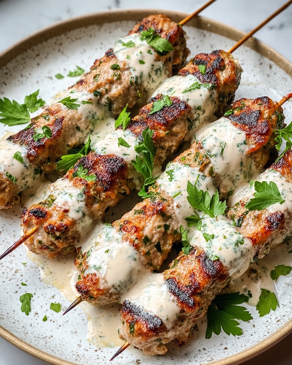 Chicken Kofta with Garlic Yogurt Sauce Recipe - Recipe Image