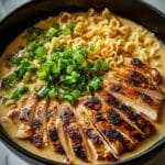 Fiery Chicken Ramen with Creamy Garlic Sauce Recipe