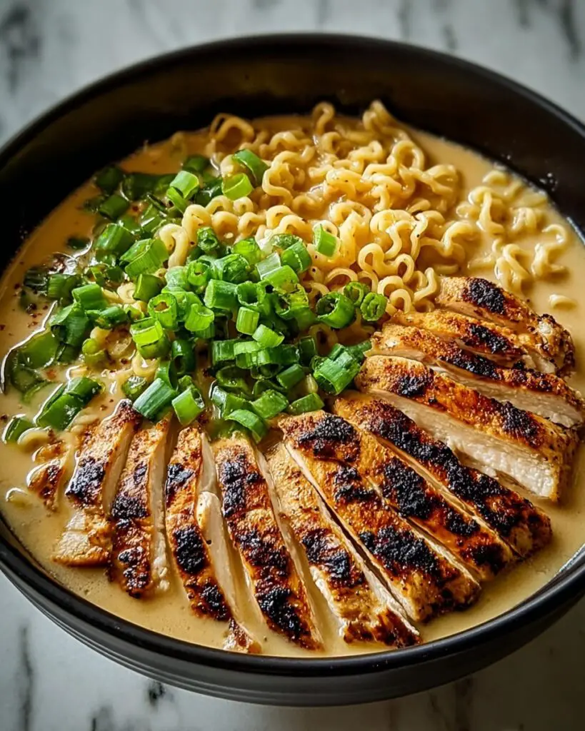 Fiery Chicken Ramen with Creamy Garlic Sauce Recipe