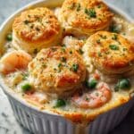 Decadent Shrimp Lobster Cheddar Bay Biscuit Pot Pie Recipe
