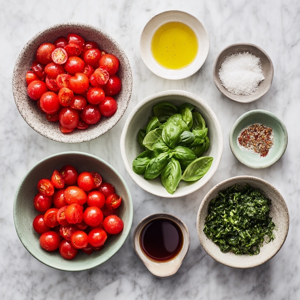 Fresh Cherry Tomato Salad with Basil and Red Wine Vinaigrette Recipe - Recipe Image