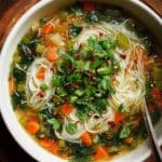 Healing Ginger Garlic Broth with Rice Noodles Recipe