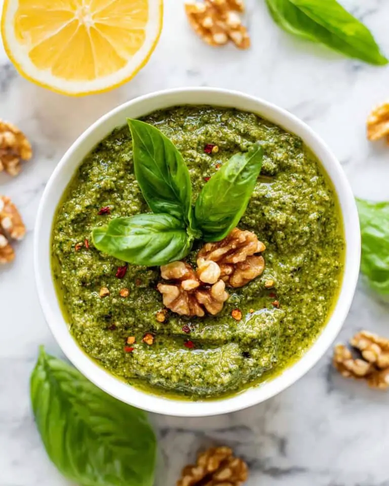 Easy Vegan Walnut Pesto with Basil Recipe